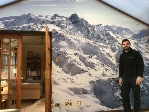 Conservatory Mountain Printed Wallpaper Verbier Switzerland