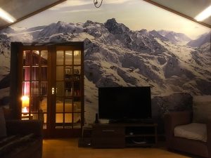 Conservatory Mountain Printed Wallpaper Verbier Switzerland